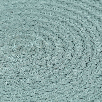 Placemats 6 pcs Plain Green 38 cm Round Cotton