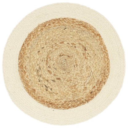 Placemats 6 pcs Plain Natural 38 cm Round Jute and Cotton