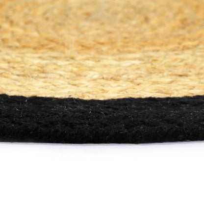 Placemats 6 pcs Natural and Black 38 cm Jute and Cotton