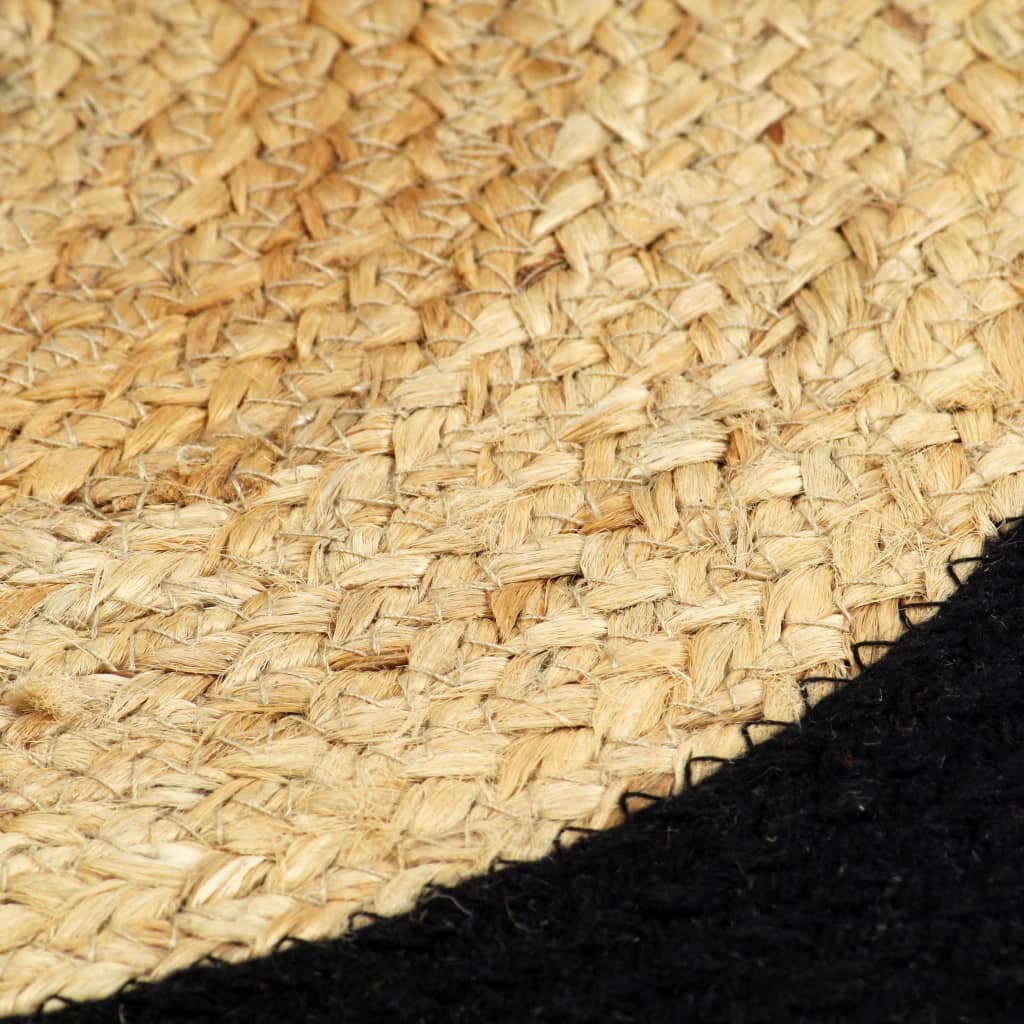 Placemats 6 pcs Natural and Black 38 cm Jute and Cotton