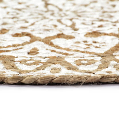 Placemats 6 pcs White 38 cm Round Jute