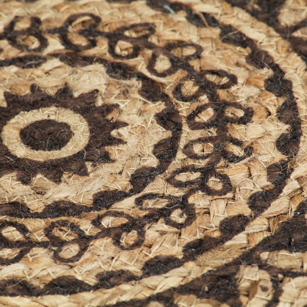Placemats 6 pcs Dark Brown 38 cm Round Jute