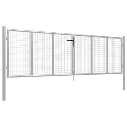 Garden Gate Galvanised Steel 415x100 cm Silver