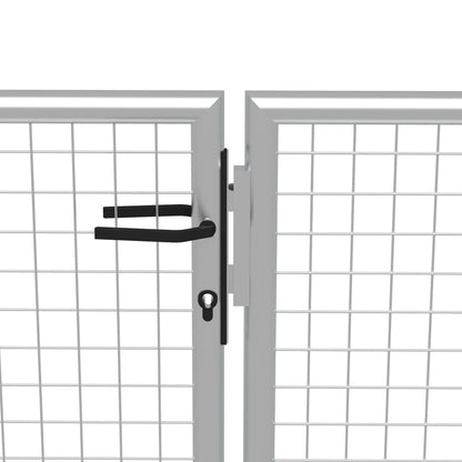Garden Gate Galvanised Steel 415x100 cm Silver