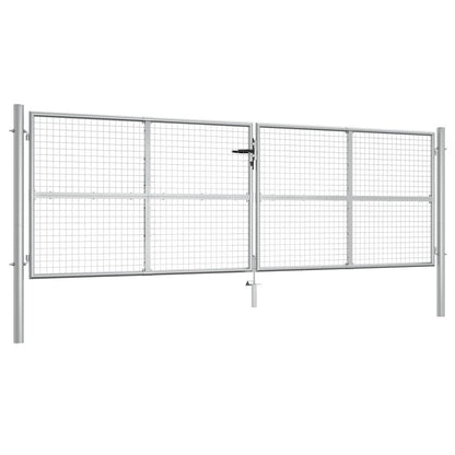 Garden Gate Galvanised Steel 415x125 cm Silver