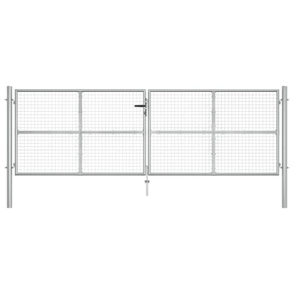Garden Gate Galvanised Steel 415x125 cm Silver