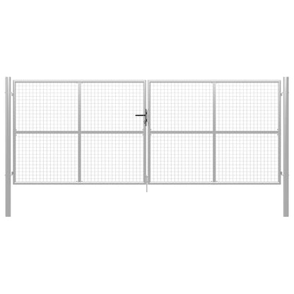 Garden Gate Galvanised Steel 415x150 cm Silver
