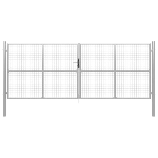 Garden Gate Galvanised Steel 415x150 cm Silver