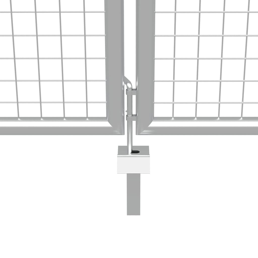 Garden Gate Galvanised Steel 415x150 cm Silver