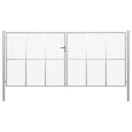 Garden Gate Galvanised Steel 415x175 cm Silver