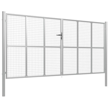 Garden Gate Galvanised Steel 415x175 cm Silver