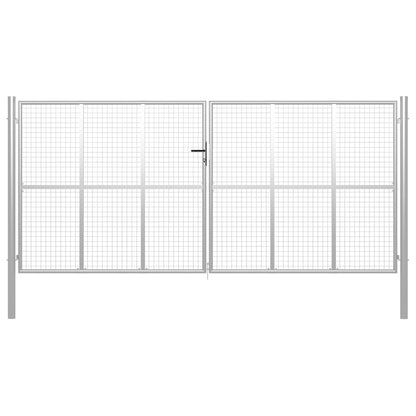 Garden Gate Galvanised Steel 415x200 cm Silver