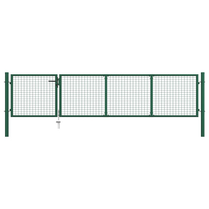 Garden Gate Steel 350x75 cm Green