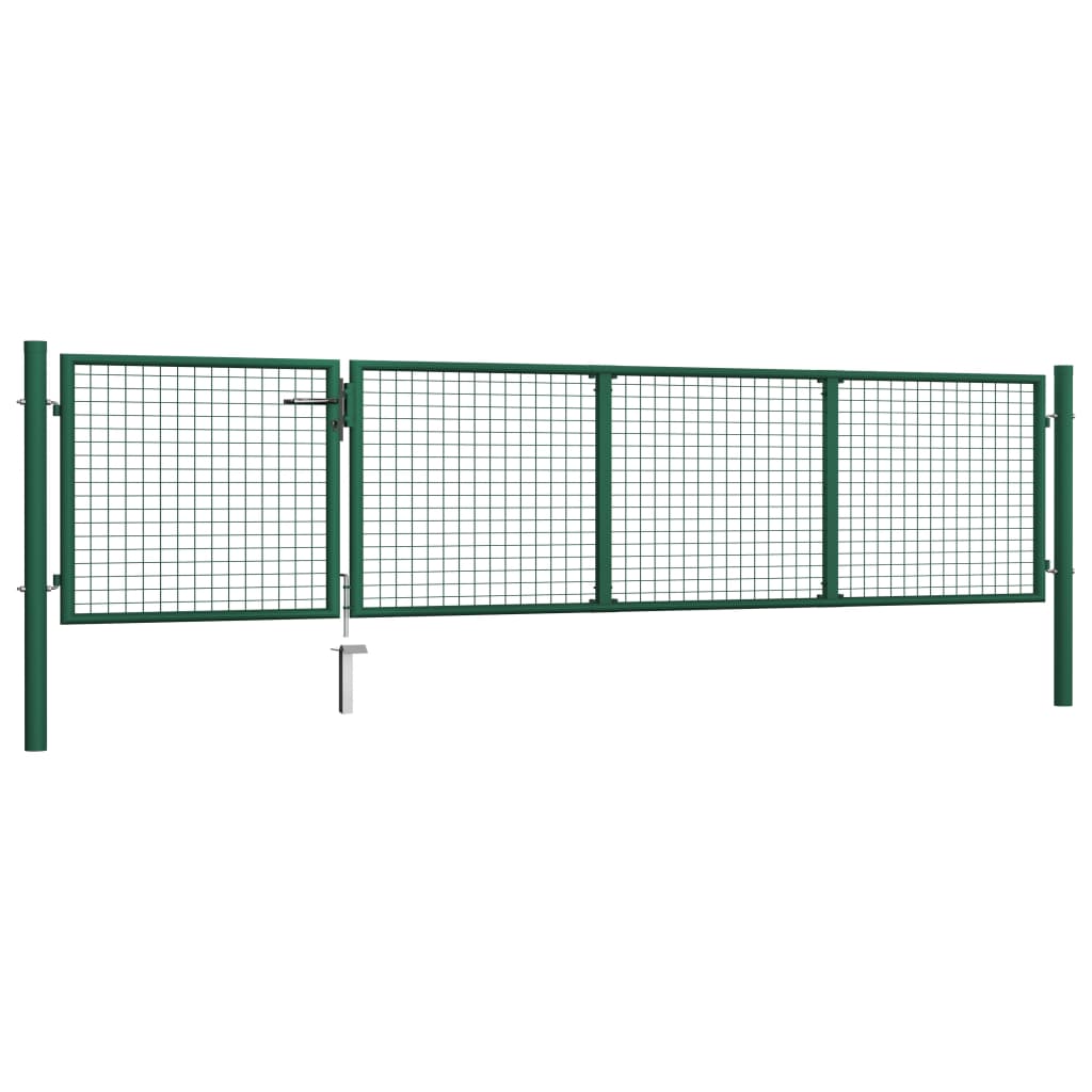 Garden Gate Steel 350x75 cm Green