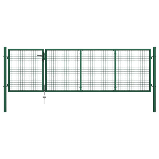 Garden Gate Steel 350x100 cm Green