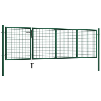 Garden Gate Steel 350x100 cm Green
