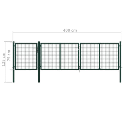 Garden Gate Steel 400x75 cm Green