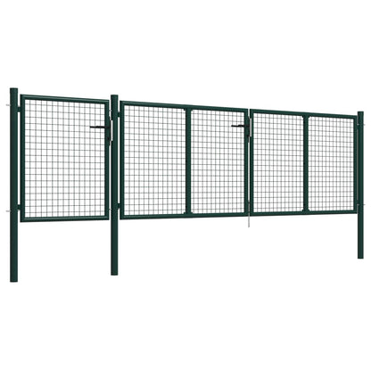 Garden Gate Steel 400x100 cm Green