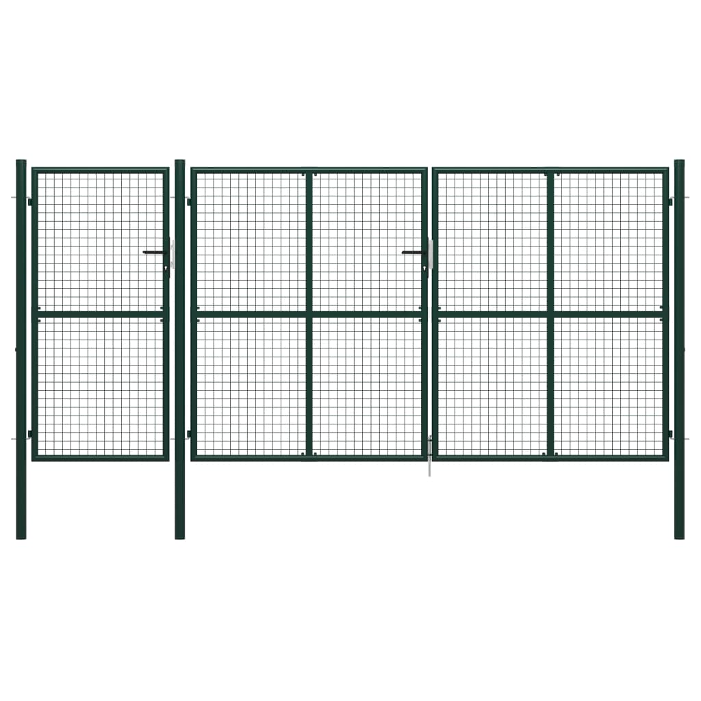 Garden Gate Steel 400x200 cm Green