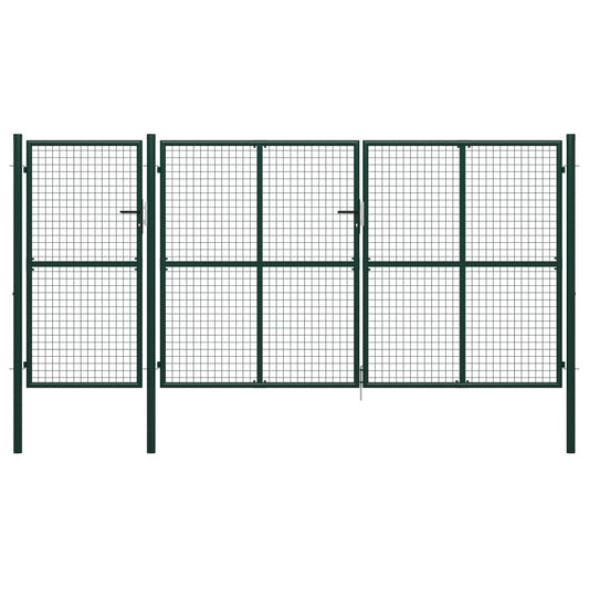 Garden Gate Steel 400x200 cm Green