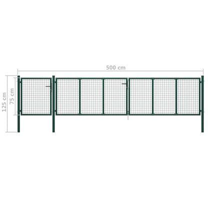 Garden Gate Steel 500x75 cm Green