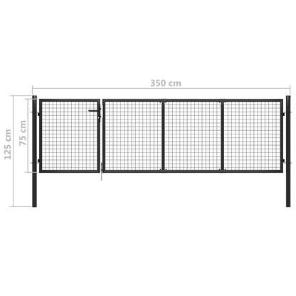 Garden Gate Steel 350x75 cm Anthracite