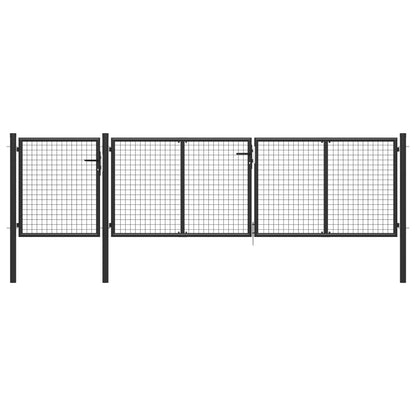 Garden Gate Steel 400x75 cm Anthracite