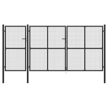 Garden Gate Steel 400x150 cm Anthracite