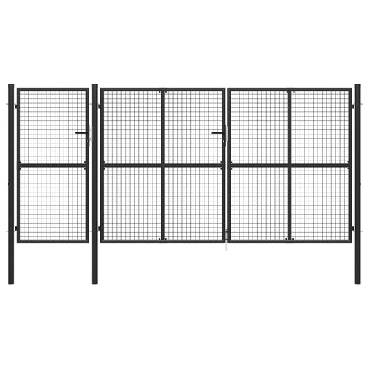Garden Gate Steel 400x150 cm Anthracite