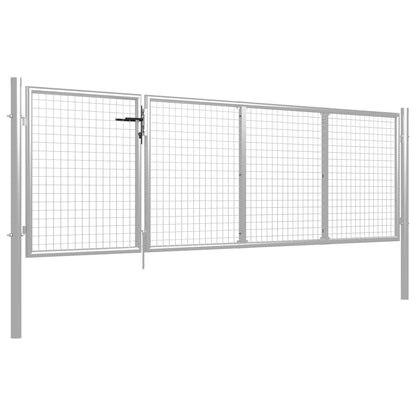 Garden Gate Steel 350x75 cm Silver