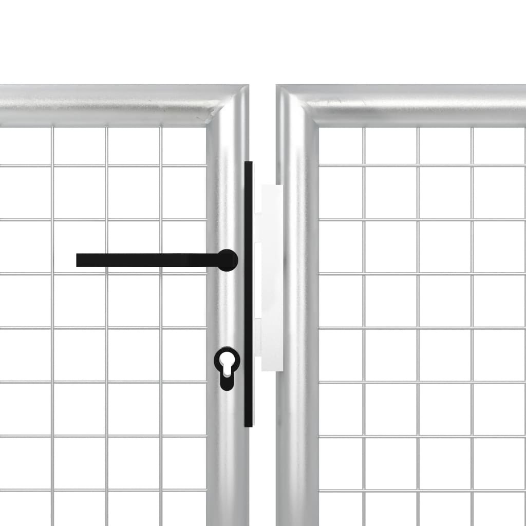 Garden Gate Steel 350x75 cm Silver