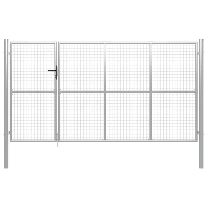 Garden Gate Steel 350x150 cm Silver