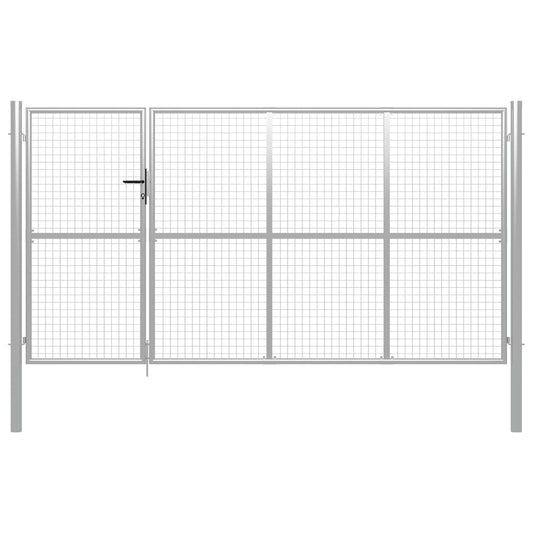 Garden Gate Steel 350x150 cm Silver