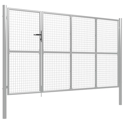 Garden Gate Steel 350x150 cm Silver