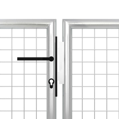 Garden Gate Steel 350x150 cm Silver