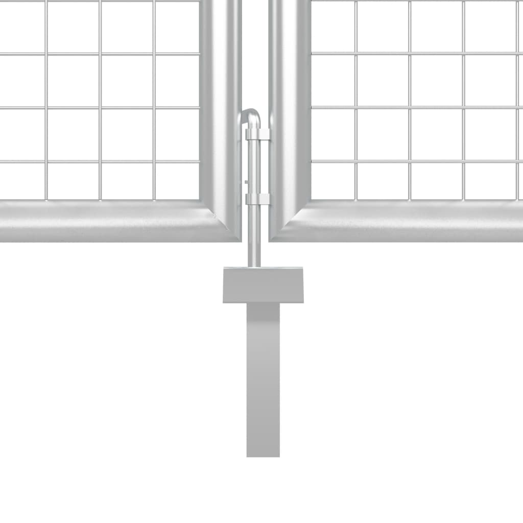 Garden Gate Steel 350x150 cm Silver