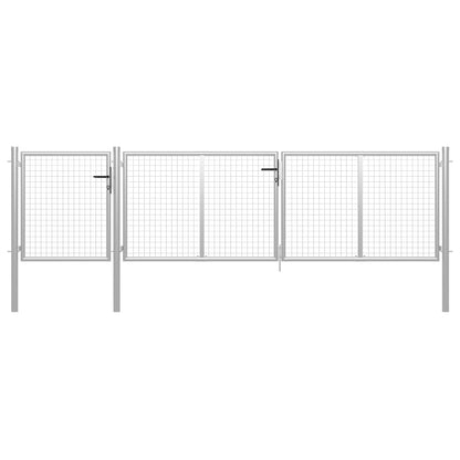 Garden Gate Steel 400x75 cm Silver