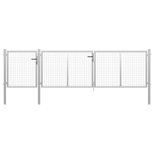 Garden Gate Steel 400x100 cm Silver