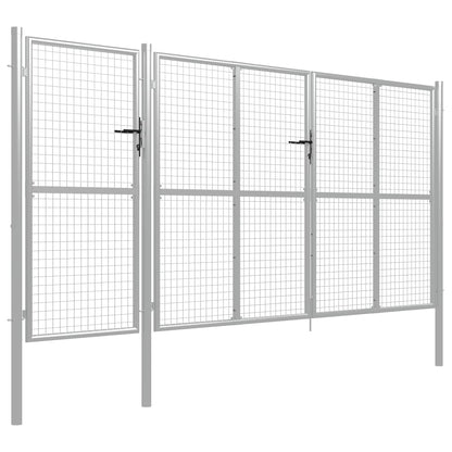 Garden Gate Steel 400x150 cm Silver