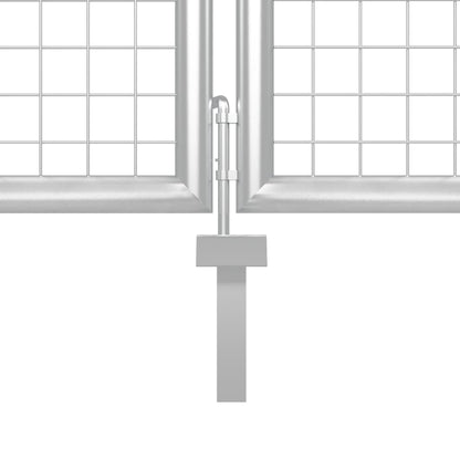 Garden Gate Steel 400x150 cm Silver