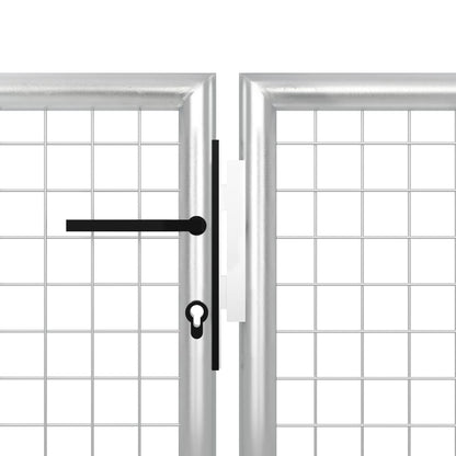 Garden Gate Steel 400x150 cm Silver