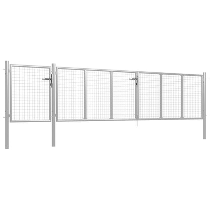 Garden Gate Steel 500x100 cm Silver