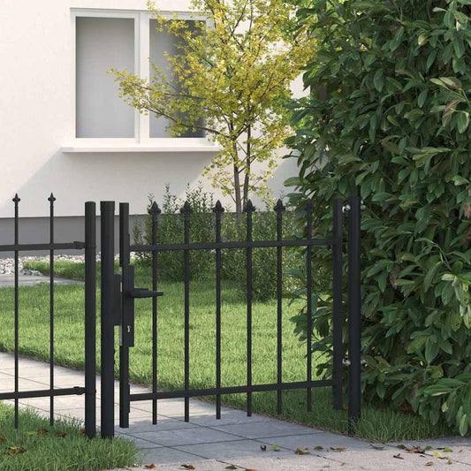 Door Fence Gate with Spear Top 100x75 cm