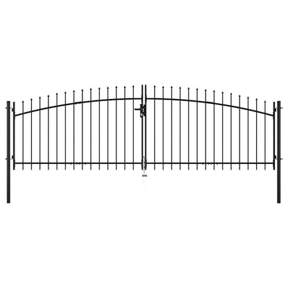 Double Door Fence Gate with Spear Top 400x150 cm