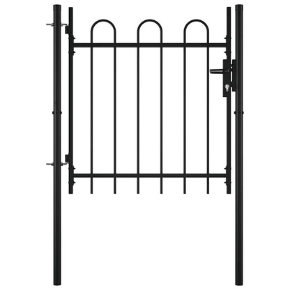 Single Door Fence Gate with Hoop Top 100 x 75 cm