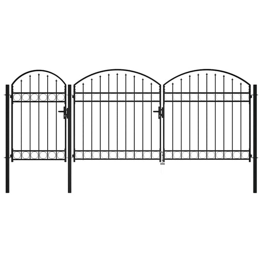 Garden Gate Black 200 x 400 cm Steel