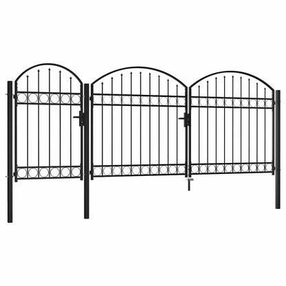 Garden Gate Black 200 x 400 cm Steel