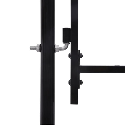 Garden Fence Gate with Arched Top Steel 2x5 m Black