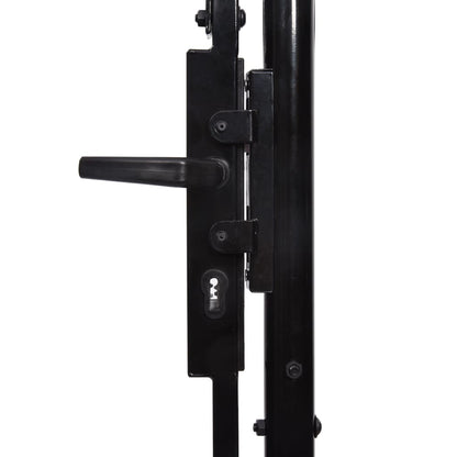 Garden Fence Gate with Arched Top Steel 2x5 m Black