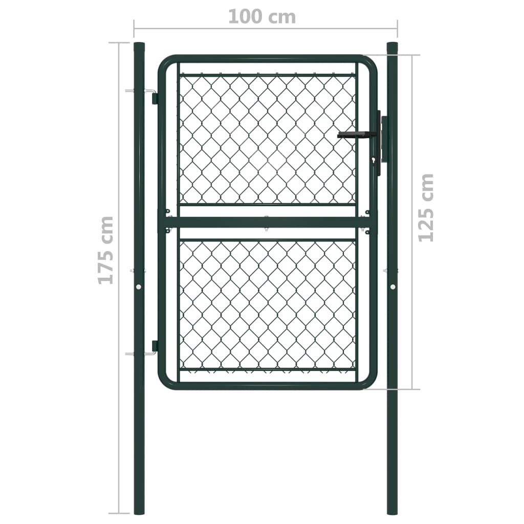 Garden Gate Steel 100x125 cm Green